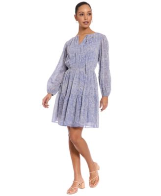 Petite Elastic Waistband A-Line Short Dress