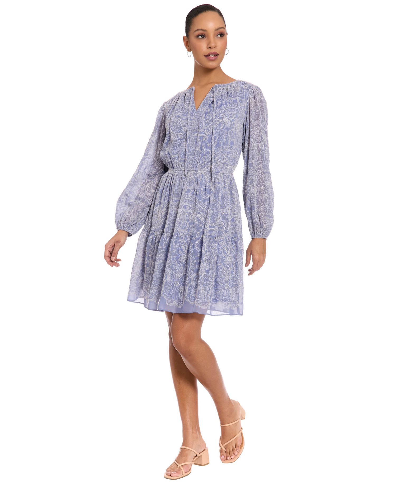 Petite Elastic Waistband A-Line Short Dress