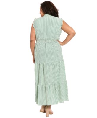 Plus Size Sleeveless Slit Neck Maxi Dress