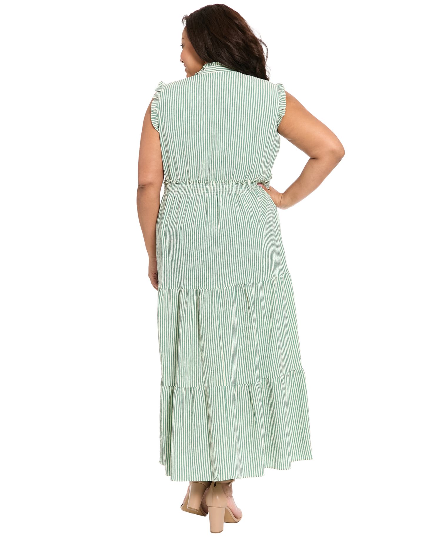 Plus Size Sleeveless Slit Neck Maxi Dress