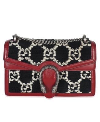 Black White Red Tweed GG Monogram Medium Dionysus Shoulder Bag