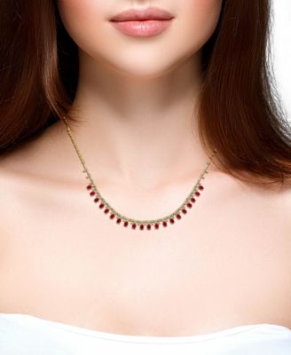 Ruby (9/10 ct. t.w.) & Diamond (1/5 ct. t.w.) Necklace in 14k Yellow Gold