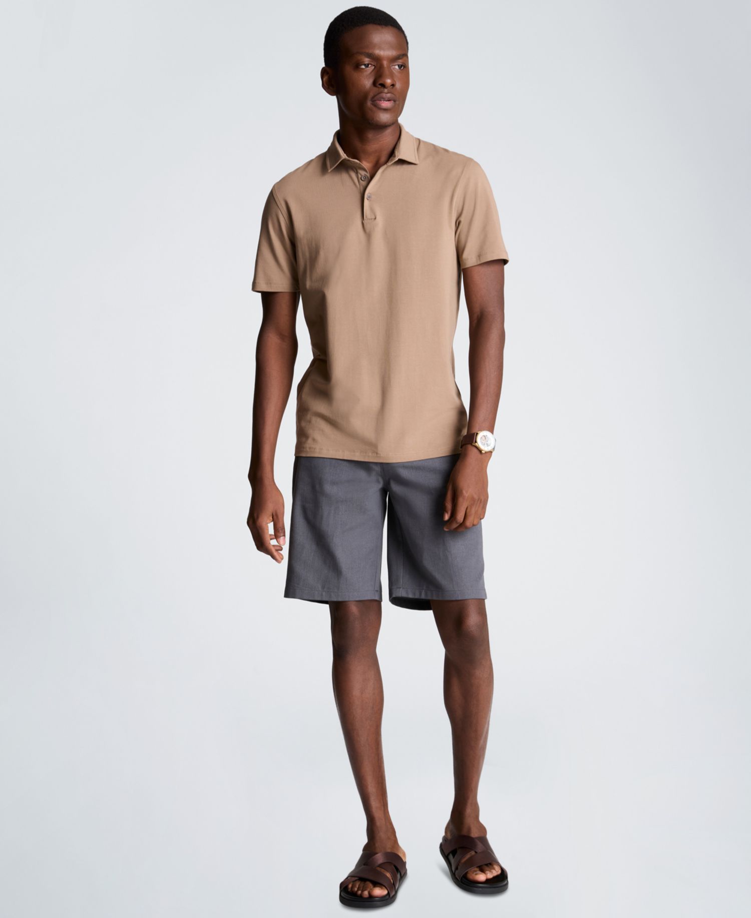 Men's Short-Sleeve Collared Slim-Fit Polo Shirt