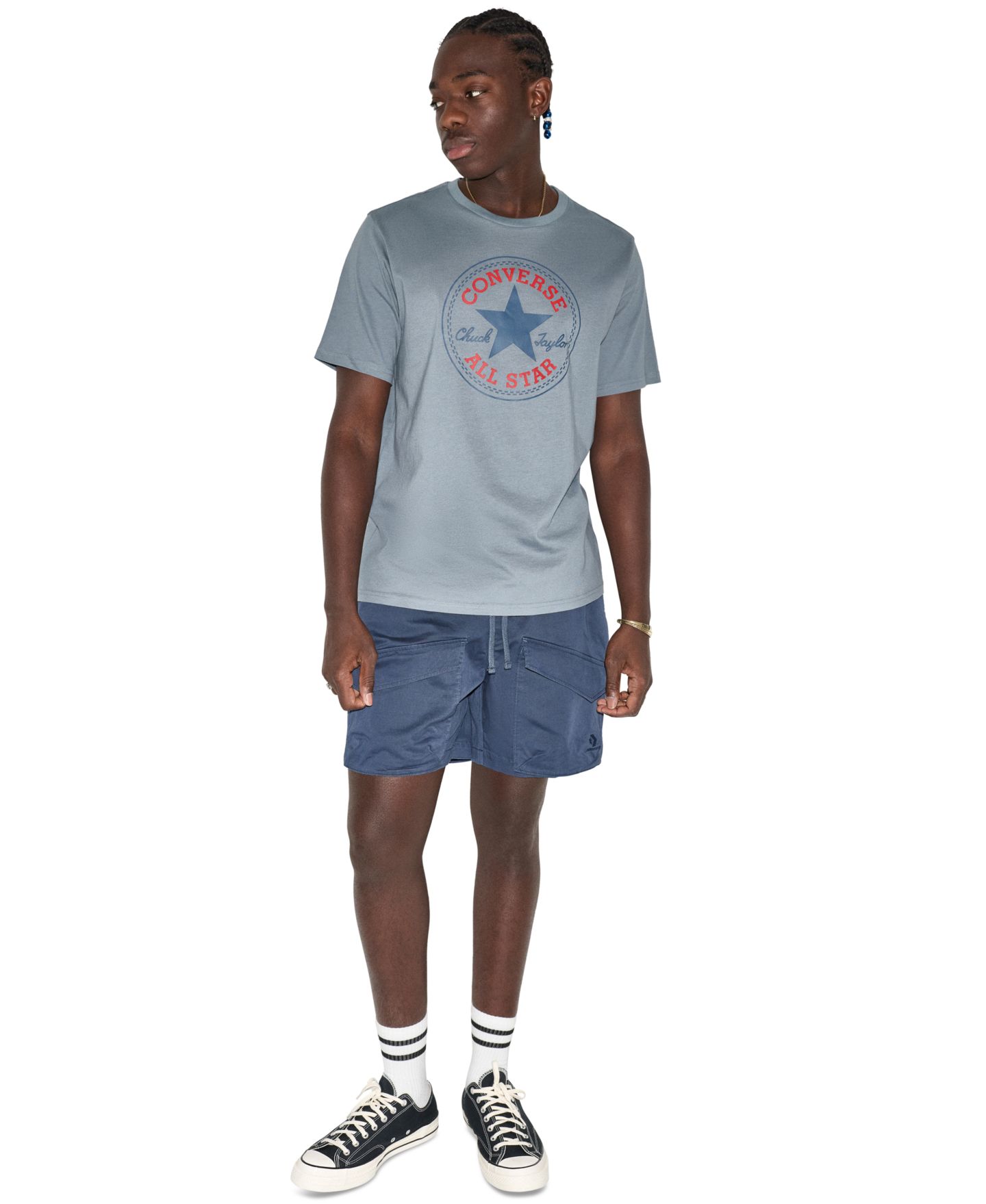 Мужские шорты Converse Regular-Fit Pull-On Utility, цвет: Тёмно-синий — фото 2