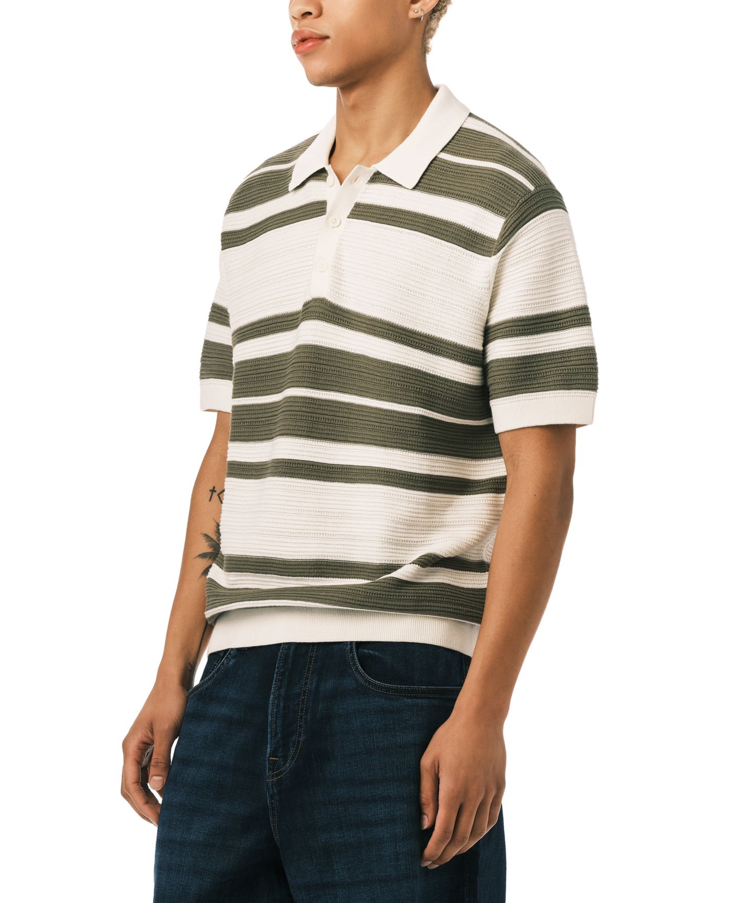 Мужское поло Buffalo David Bitton Wildero Short-Sleeve Polo Shirt, цвет: Армейский зелёный — фото 3