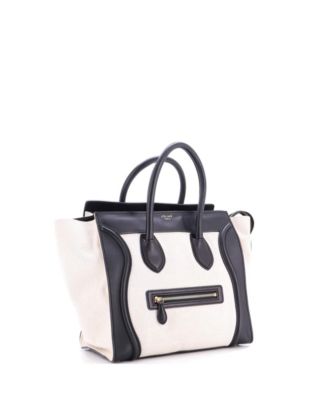 Mini Luggage Bag Canvas and Leather