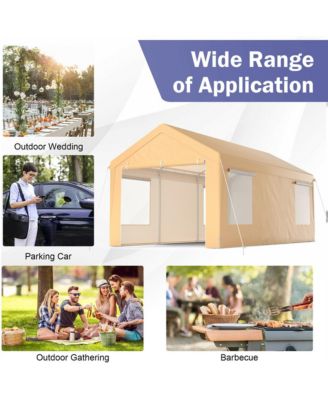 10x20 ft Heavy-Duty Steel Carport Car Canopy Shelter Sidewalls Tent Garage