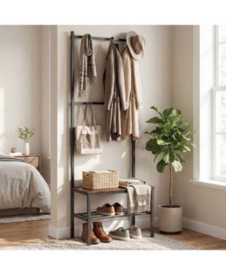Freestanding 3-in-1 Hall Tree with Bench and Hooks