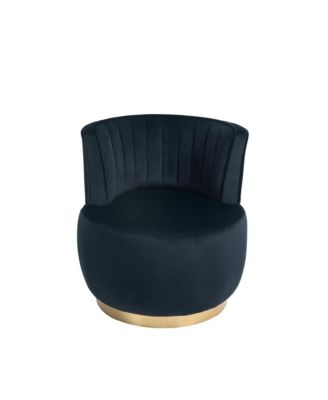 Velvet Swivel Barrel Chair - Modern Upholstered Accent Chair, Round Armchairs with Gold Base for Living Room, Bedroom