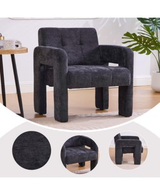 Modern Accent Chair, Chenille Fabric Upholstered Armchair, Single Lounge Chair for Living Room, Bedroom and Reading Nook