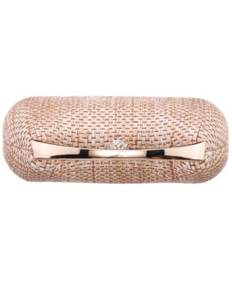 Straw Minaudiere Mini Clutch Handbag