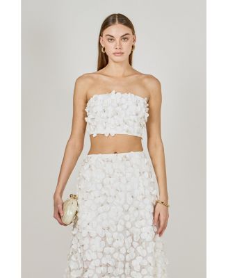 Women's 3D Floral Bandeau Top