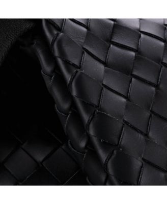 Large Classic Fold Over Messenger Bag Intrecciato Leather