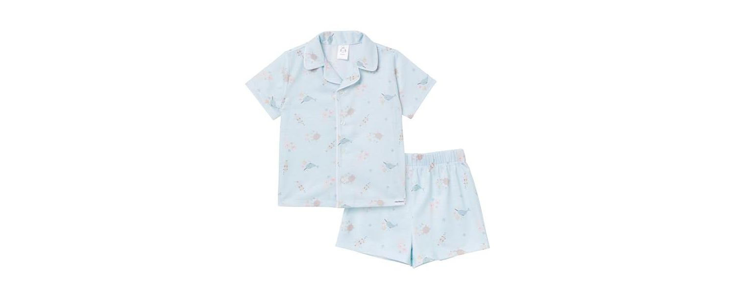 Baby Girls 2-Piece Button Up Pajama Shorts Set
