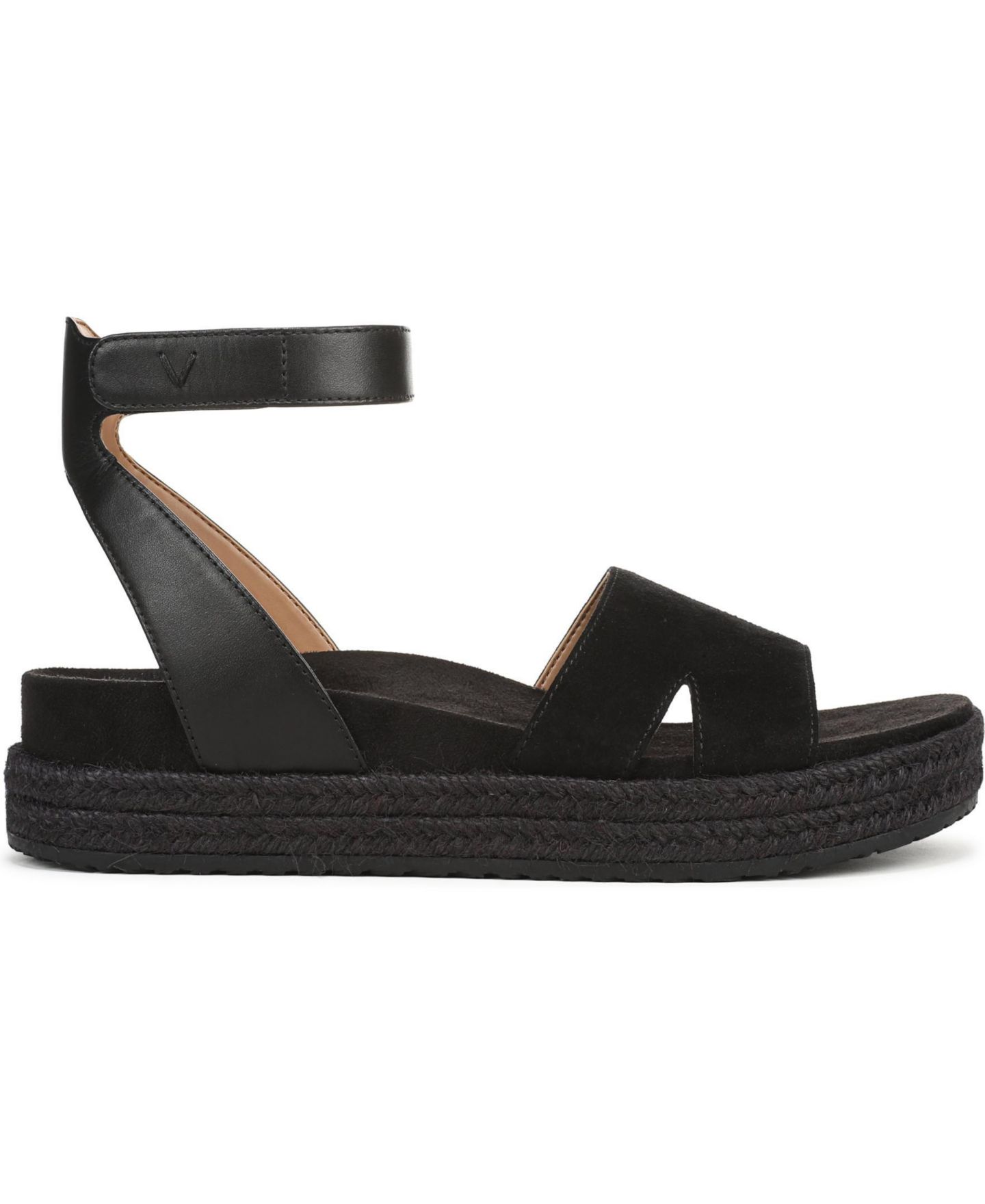 Женские сандалии Vionic Yucca Espadrille, цвет: Чёрный замшевый — фото 3