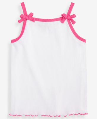 Toddler Girls' 12M-5T Solid Rib Bow Tank Top