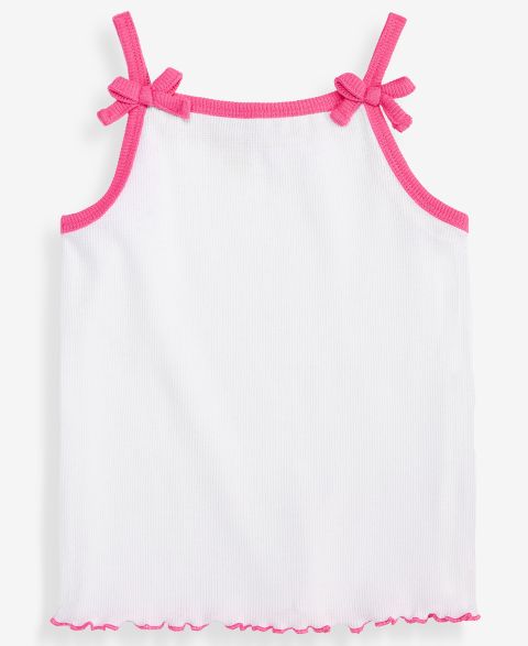 Топ Epic Threads Solid Rib Bow для девочек-малышей, цвет: Яркий белый