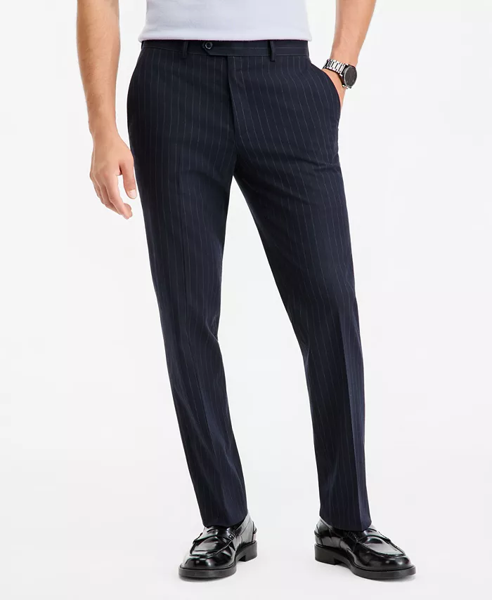 Men's Slim-Fit Navy Pinstripe Suit Separates Pants - thumbnail 3