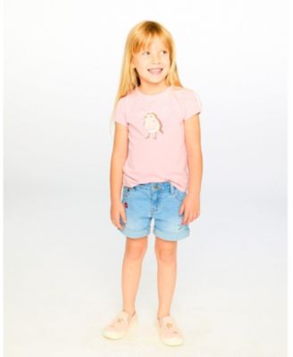 Little Girls Little/ Embroidered Denim Shorts