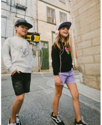 Little Girls Little/ Mauve Denim Shorts with Embroidery