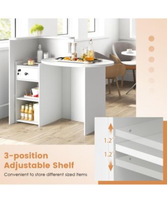 Reception Office Desk with Open Shelf and Lockable Drawer