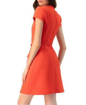 Women's Short Sleeve High Neck Dress adn Belt