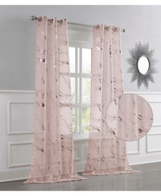 Chloe 2-Pack Linen Textured Metallic Light Filtering Grommet Curtain Panel Pair 38" x 84"