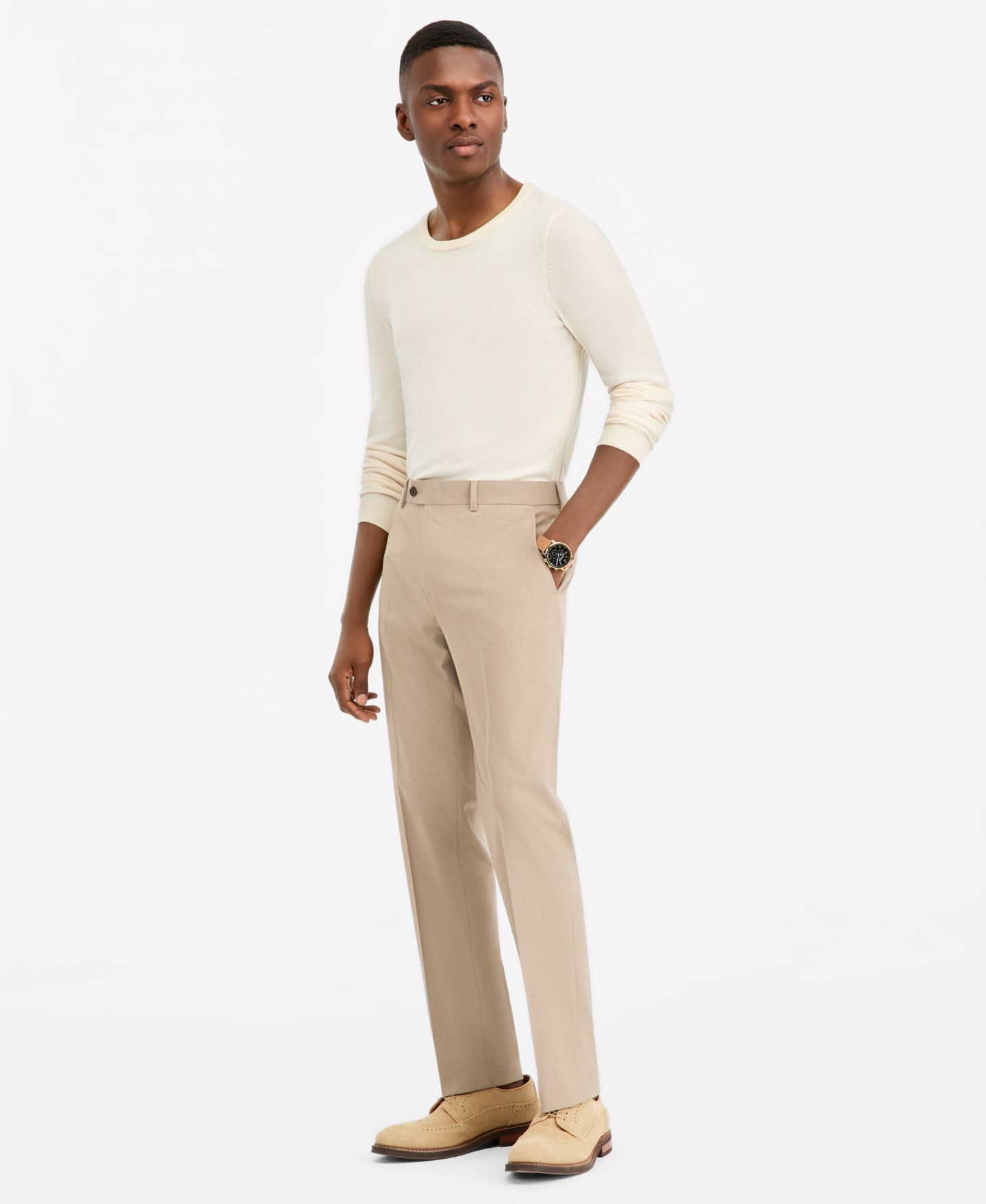 Мужские брюки Bar III Slim-Fit Tan Solid Suit Separates, цвет: Рыжевато-коричневый — фото 2