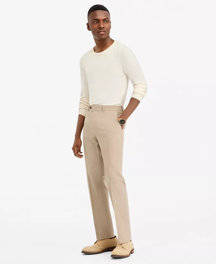 Men's Slim-Fit Tan Solid Suit Separates Pants - thumbnail 2