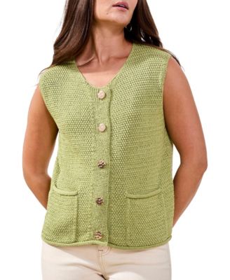 Women's Sleeveless Crew Neck Sweater Vest