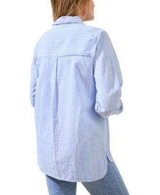 Women's Yarn Dye Stripe Button Shirt