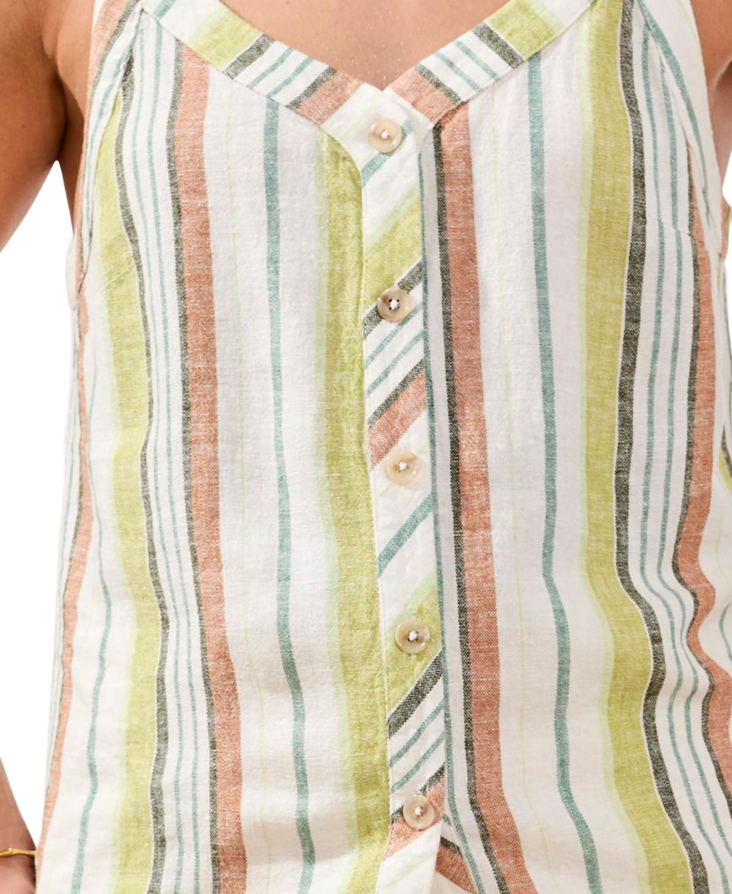 Женский топ TRIBAL Button-Front Woven Relaxed Cami Top, цвет: Kiwizest — фото 4