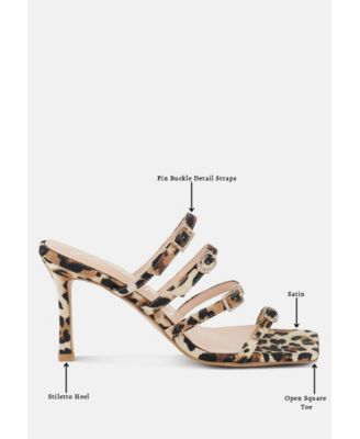 Womens Times Up Diamante Buckle Mid Heel Sandals