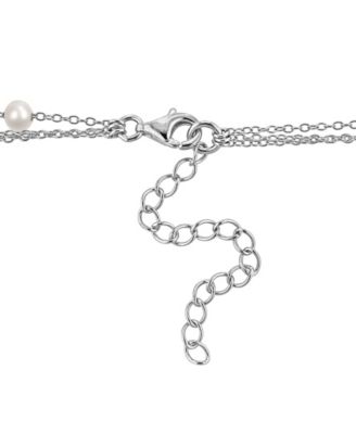 Cultured Freshwater Pearl Layered Necklace in Sterling Silver