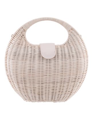 Kava Rounded Rattan Small Satchel Handbag