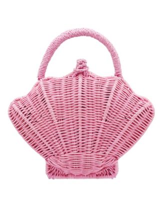 Rattan Shell Minaudiere Small Clutch Handbag