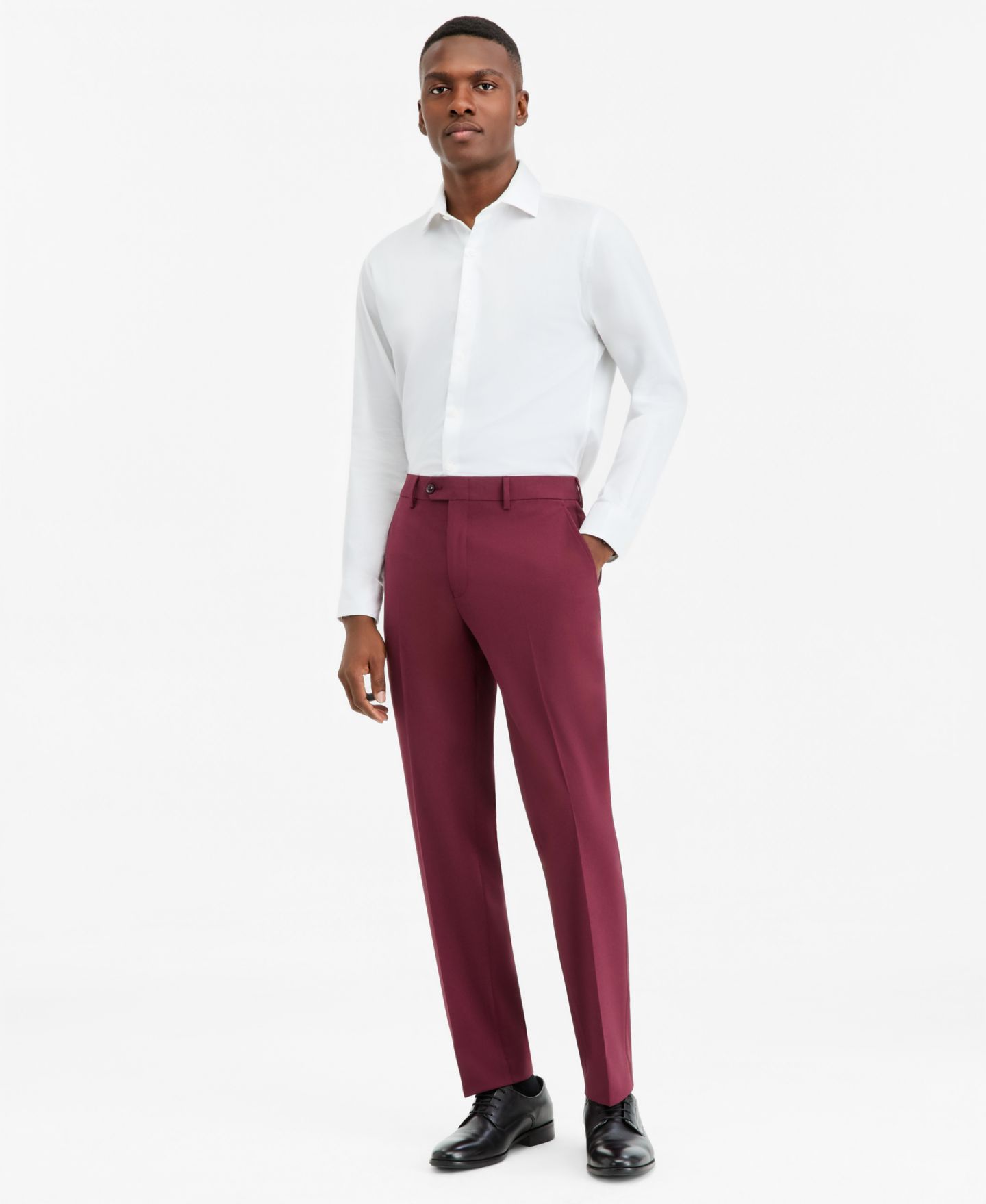 Мужские брюки Bar III Slim-Fit Suit Separates, цвет: Бордовый — фото 1