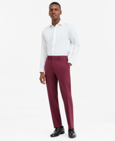 Мужские брюки Bar III Slim-Fit Suit Separates, цвет: Бордовый
