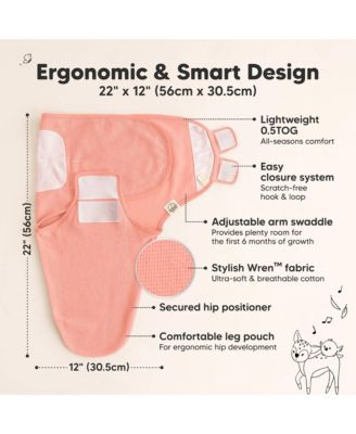 3pk Soothe Wren Swaddle Sleep Sacks, Organic Newborn Swaddles Wrap 0-3 Months, Soft Baby Wearable Blanket