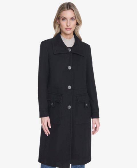 Женские куртки Andrew Marc Women's Almedia Sb Wool Twill Coat With Back Belt