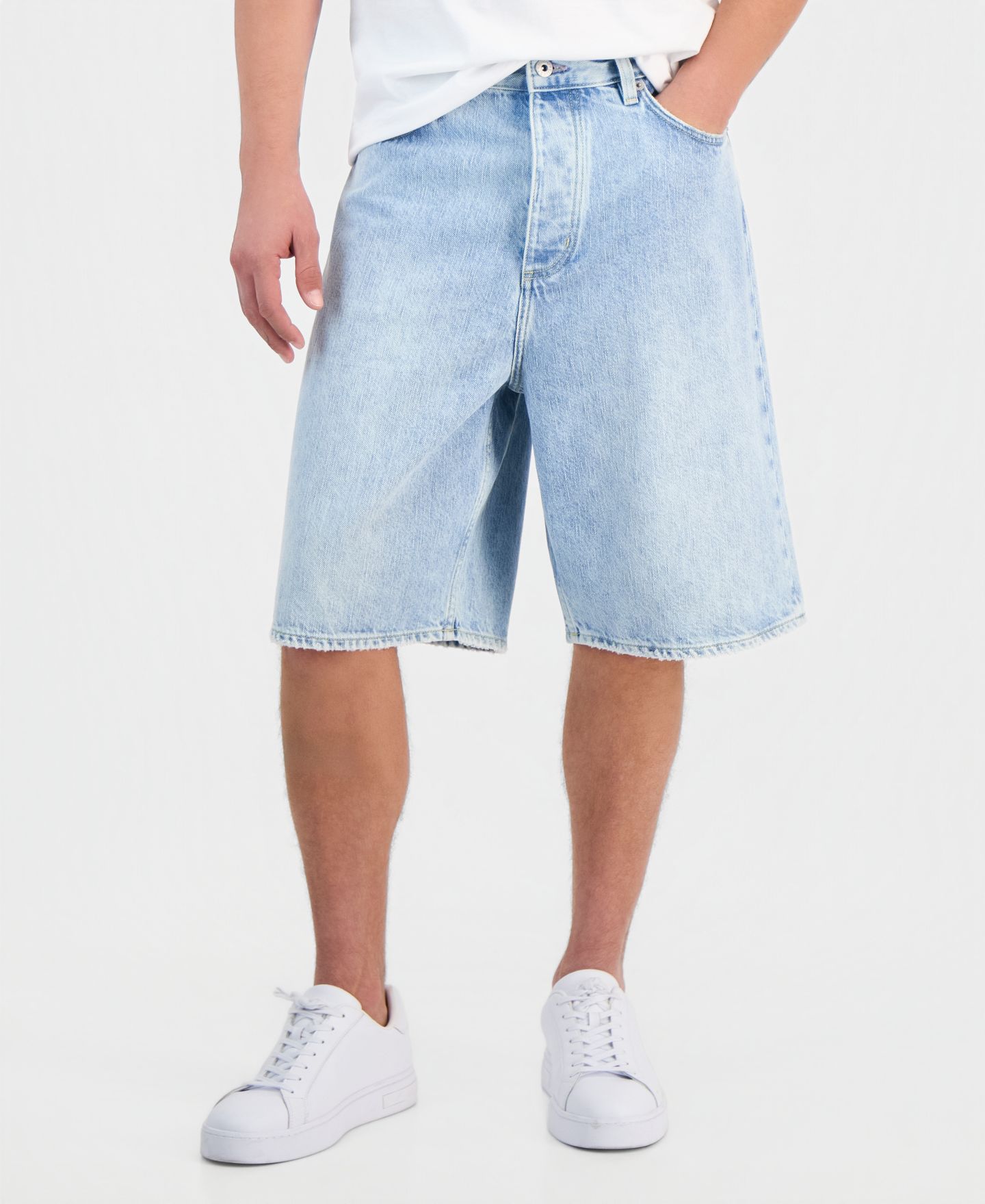 Мужские шорты Hugo Boss Mason Regular-Fit 10.6" Denim Shorts, цвет: Бирюзовый / Аквамариновый — фото 3