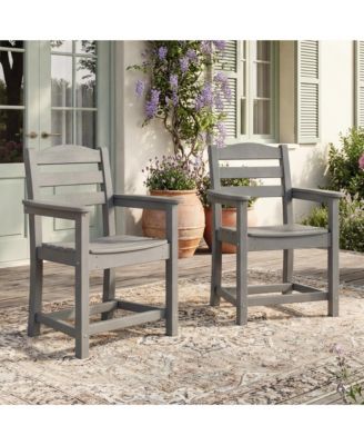 Set of 2 Outdoor Dining Chair with Armrests, For All Weather Conditions