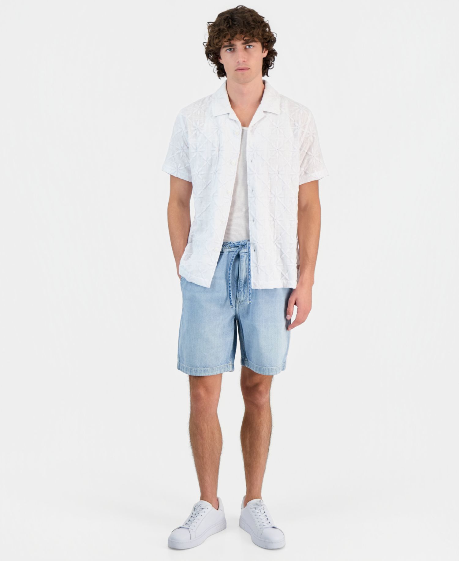 Men's Mosley Woven Eyelet Short-Sleeve Shirt
