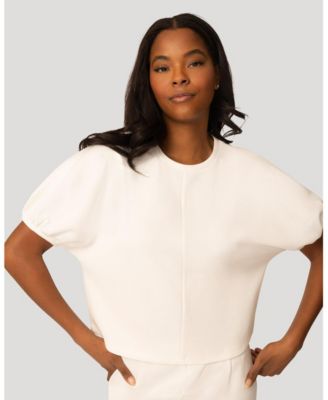 Cable and Gauge Women's Balloon Sleeve Top and Wide Leg Pant Set