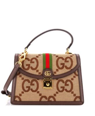 Small Ophidia Flap Top Handle Bag Jumbo GG Canvas