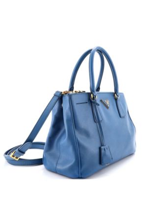 Small Double Zip Lux Tote Saffiano Leather