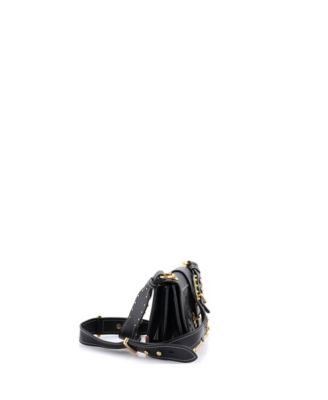 Small Cahier Crossbody Bag Studded Laser Cut Leather