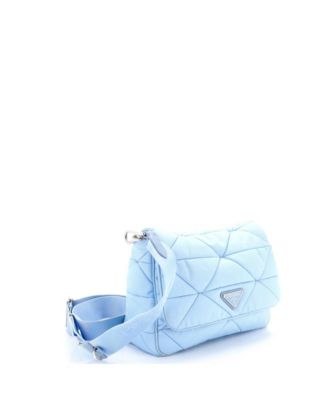 Padded Flap Shoulder Bag Quilted Tessuto