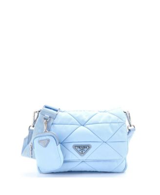 Padded Flap Shoulder Bag Quilted Tessuto