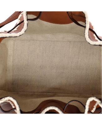 Small Hammock Bag Leather with Crochet Detail